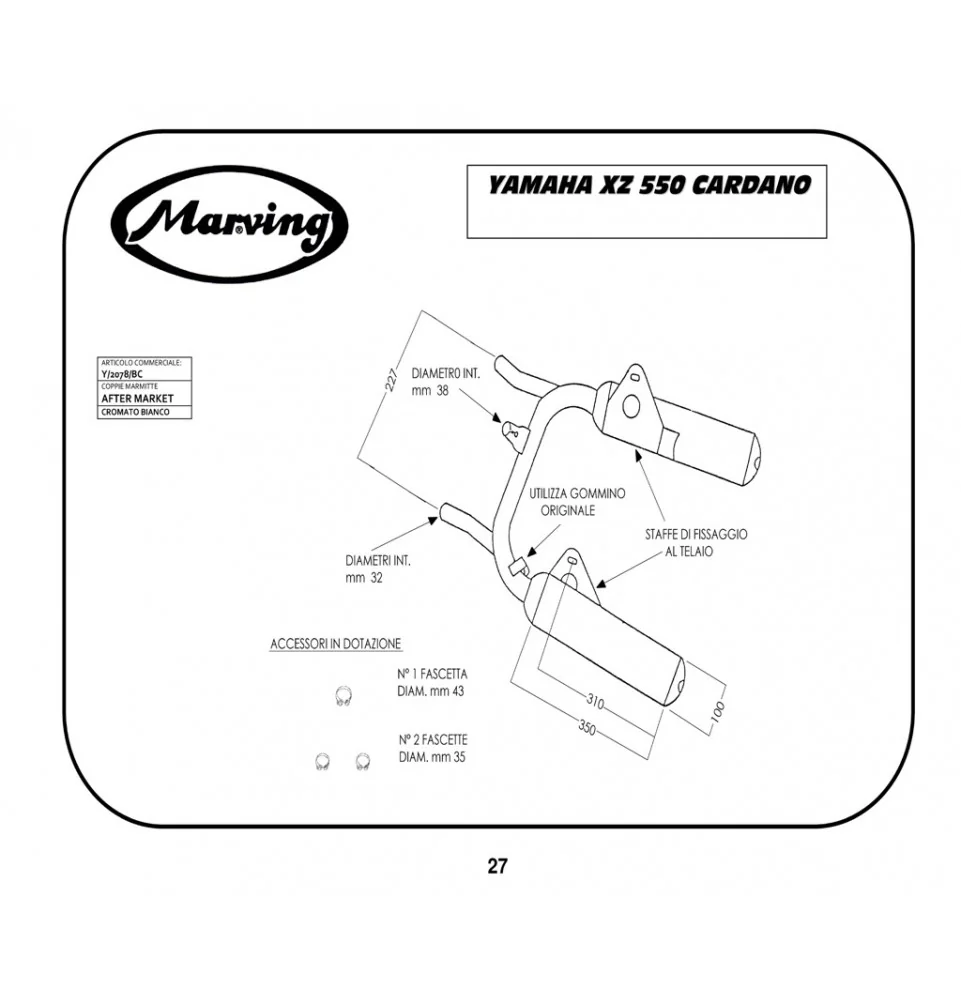 Marving Y/2078/BC Yamaha Xz 550 Cardano