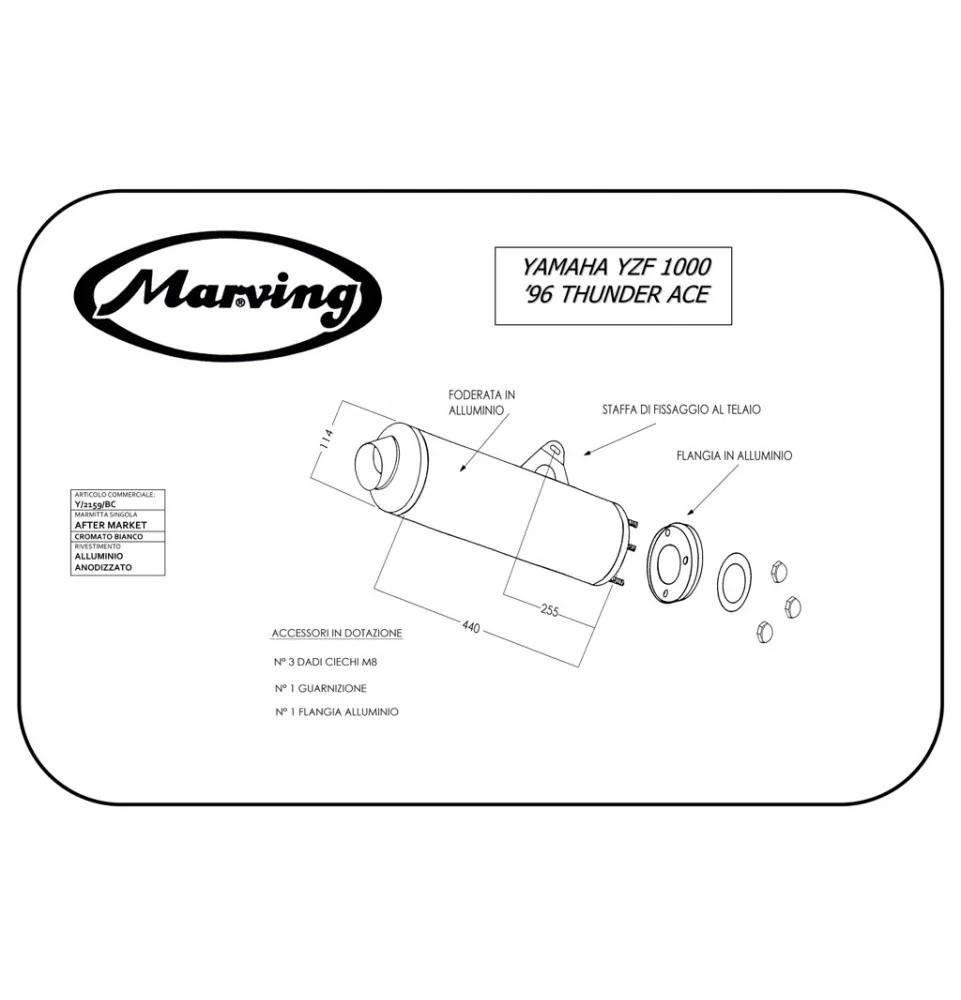 Marving Y/2159/BC Yamaha Yzf 1000 96 Thunder Ace