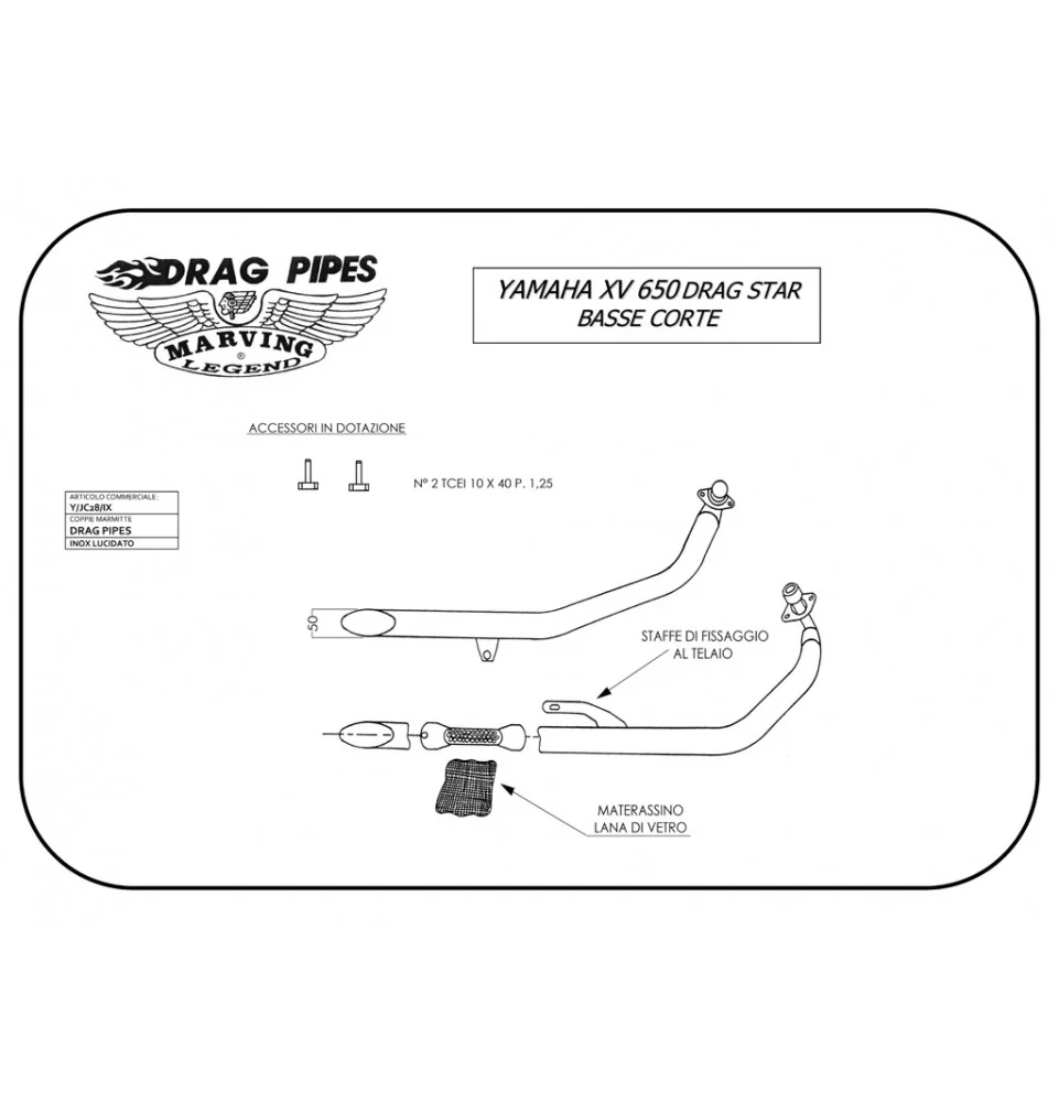 Marving Y/JC28/IX Yamaha Xvs 650 Drag Star